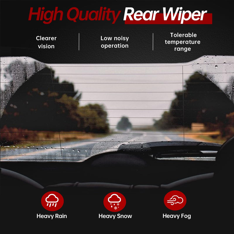 OTUAYAUTO Rear Windshield Wiper Arm Blade Set - Replacement for VW Volkswagen Tiguan 2018-2023 - Factory Style Back Wiper Cover Accessories Assembly for Rear Window