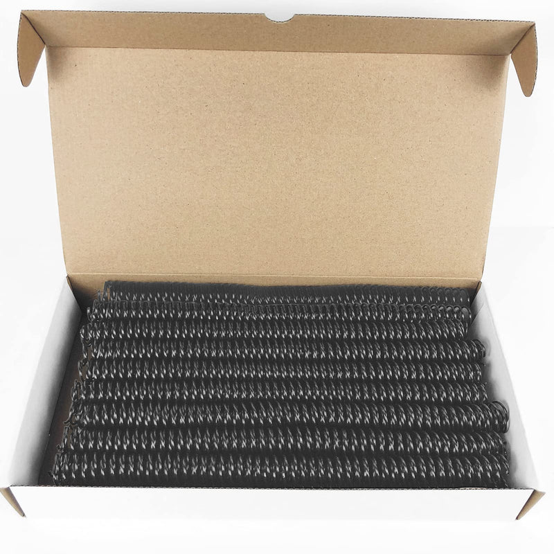 Binditek 100 Pack Plastic Spiral Binding Coils, 14mm(9/16"), 115 Sheet Capacity, 4:1 Pitch, Black, 48 Loops, for Students and Coworkers 100P , Black