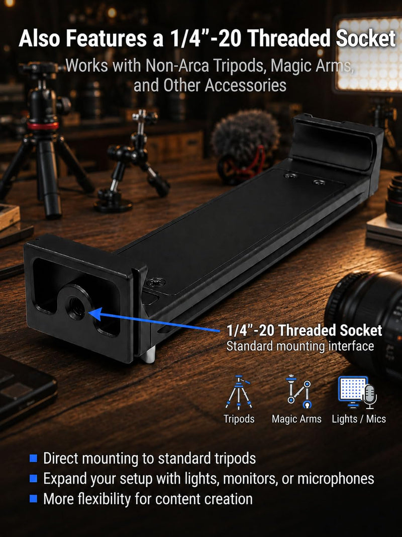 LM-01 Arca Swiss Laptop Tripod Mount | Foldable Aluminum, For MacBook Pro & iPad, Portable Clamp, 1/4" Screw Mount, For Photography, Video & Tethering