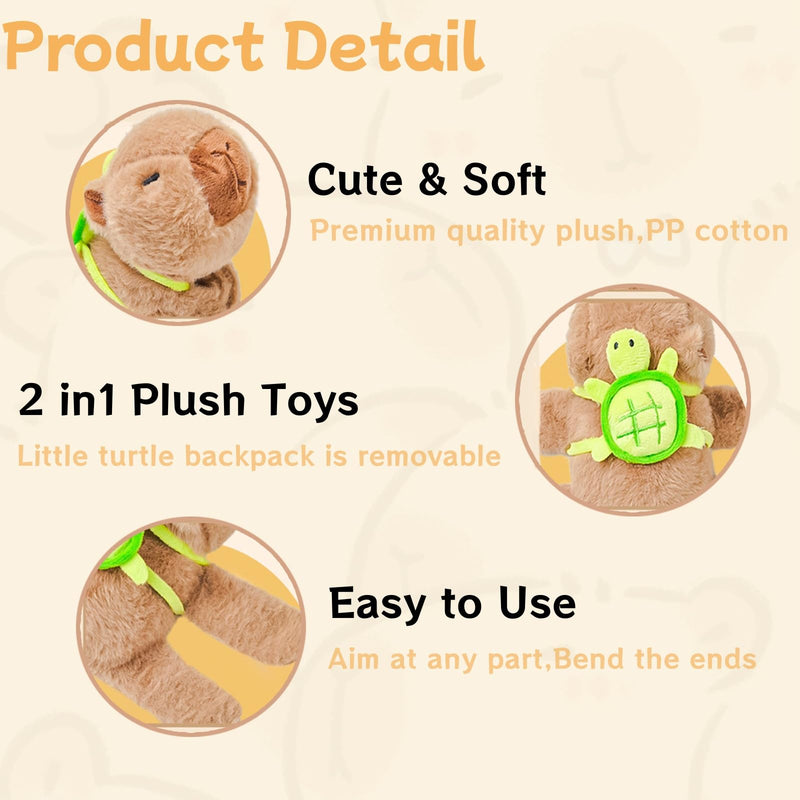 Cute Capybara Car Shift Knob Accessories Funny Capybara Plush with Turtle Gear Shifter Decor Car Decorations Gifts for Men Women 5.9 in