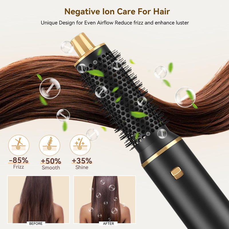 JINYAWA 5 in 1 Hair Styler, Magic Styler Without Heat Damage, Hair Dryer Brush, Negative Ion Air Styler, Detachable Hair Styling Appliances, Hot Air Brush, Hair Wrap Curler, Blow Dry Hair Brush