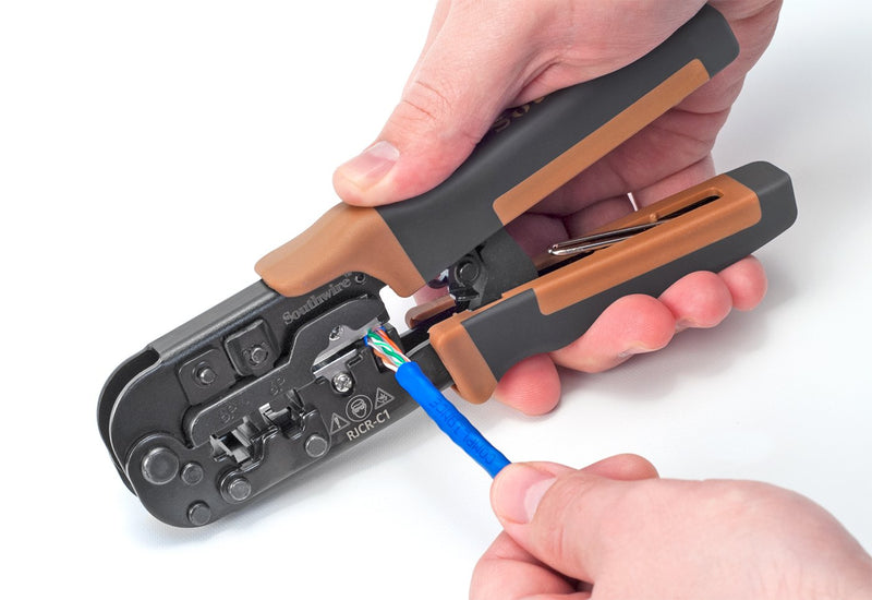 Southwire RJCR-T1 3-in-1 Phone & Data Crimp Tool Kit - Cuts; Strips; and Crimps Network and Voice Cables