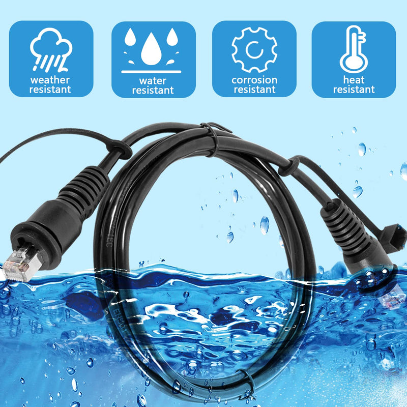 Bonbo 010-10550-00 Marine Network Cable for Garmin RJ45, Network Ethernet Cable for Garmin ECHOMAP Plus/UHD/Ultra, GMR, GSD, GCV, GPSMAP (6 Feet, Waterproof)