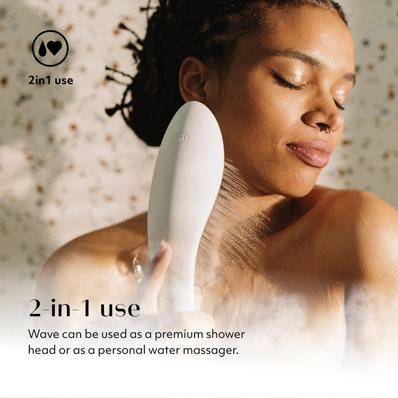 Womanizer Wave Multifunction Shower Head | Special Jet Water Powered Personal Massager | 2in1 Showerhead for Women | Control 3 Pattern Settings | Handheld Water Pressure Massage Tool | Black