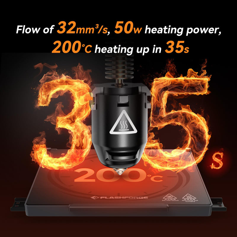 Flashforge Nozzle Assembly for Adventurer 5M 3D Printer, 280°C High Speed and Quick-Release Nozzle (0.4mm-280°C) AD5M Nozzle-0.4mm