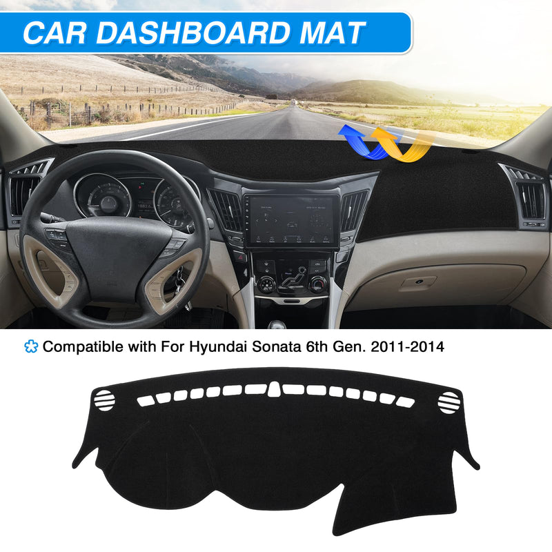 Sonata Dash Cover - Dashboard Cover Fits for Hyundai Sonata 2011 2012 2013 2014, Felt Dash Mat for Sonata Accessories, Silicone Back Anti-Slip, Dashboard Sunshield Hyundai Sonata 2011-2014