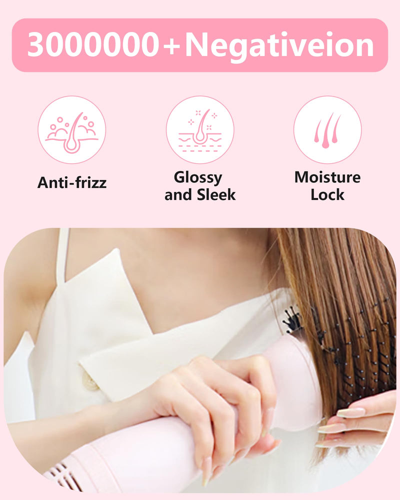 SAOSA Hair Dryer Brush Blow Dryer Brush in One, 4 in 1 Hot Air Brush & Volumizer with Negative Ion Anti-frizz Ceramic Titanium Barrel, UK Plug