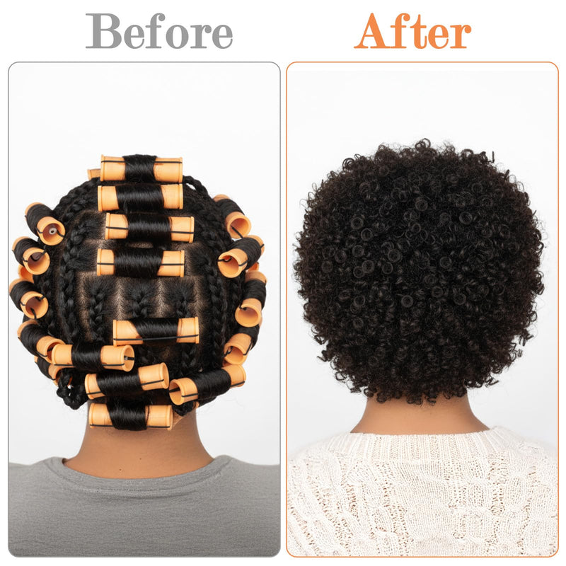 30PCS Perming Rods,Orange Perm Rollers for Black Women Bangs, Small Perm Rods DIY Hair Tools, Used to Create Different Types of Hairstyles at Home and Salon, Such as Curly and Wavy Hair