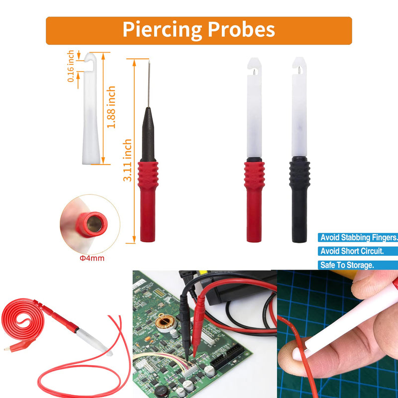 Makeronics 28-in-1 Electrical Multimeter Test Lead Kit Compatible with Fluke Digital Multimeter | Carrying Case | Hanging Strap | Wire Piercer | Alligator Clips for Digital Electrical Testing