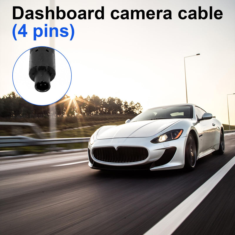 1 Pcs 31FT Backup Camera Extension Cable | 4 Pin Male to 2.5mm Male Plug, Pure Copper, 31FT Long, for Car, Truck, RV, Bus, Dash Cam, Reverse Mirror