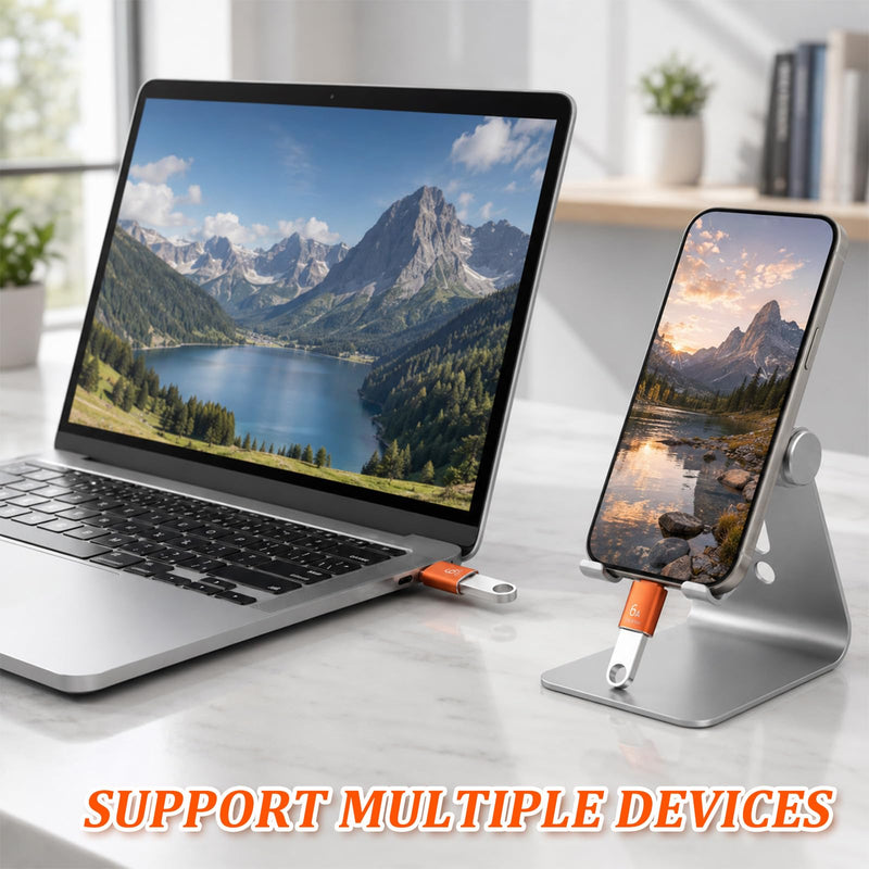 Xthrotsenk 10Pack USB C Female to USB Male Adapter, 10Gbps/120W USB-C to USBs Adapter USB-C Converter for Smartphone, PC, Keyboard, Orange