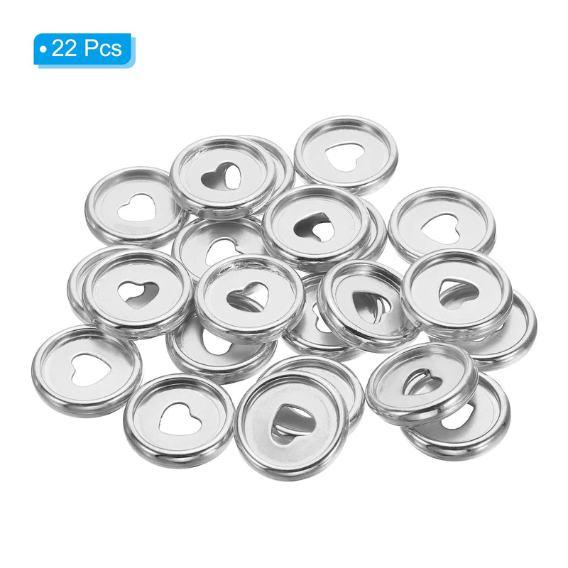 PATIKIL 24mm Plastic Book Binding Discs, 22 Pack Discbound Expansion Discs Plating Heart Binder Rings for DIY Notebook Planner, Silver