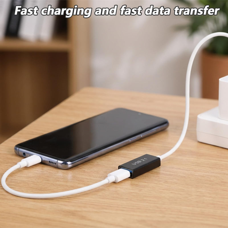 USB 3.0 Female to Female Adapter 2 Pack and USB-A to USB-C Adapter 3 Pack 10Gbps USB 3.1 Bi-Directional USB Extension Connector for Data Sync and Fast Charging