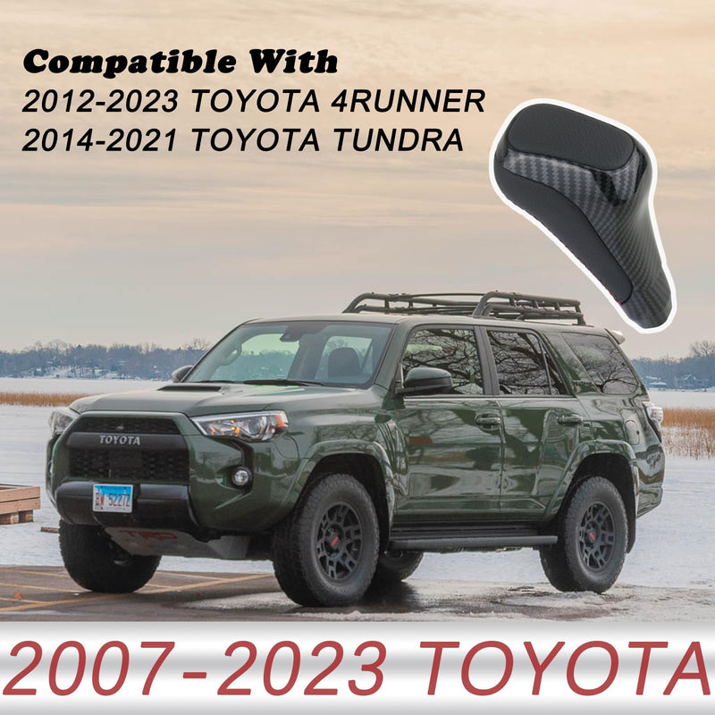 TQPONLY Automatic Gear Shift Knob Compatible with 2012-2023 Toyota 4Runner TRD Pro,2014-2021 Tundra TRD Pro Accessories Replaces PTR57-34141 Carbon Fiber
