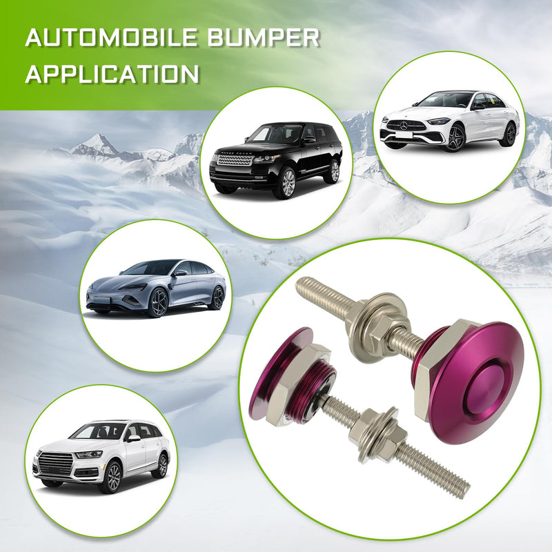Diameter 1.25 inch Quick Release Latch Bumper Bumper Hood License Plate Lock Clip Kit Universal Aluminum Engine Hood Pin(Pack of 2pcs,Purple) Purple