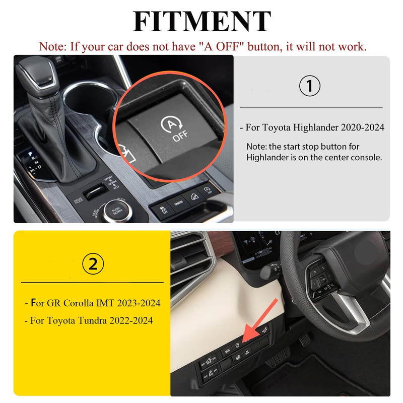 Upgrade Auto Start Stop Eliminator Compatible for Toyota Tundra 2022-2024/ Highlander 2020-2024/ GR Corolla IMT 2023-2024, Car Stop Start Engine System Delete/Disable/Canceller Device Harness