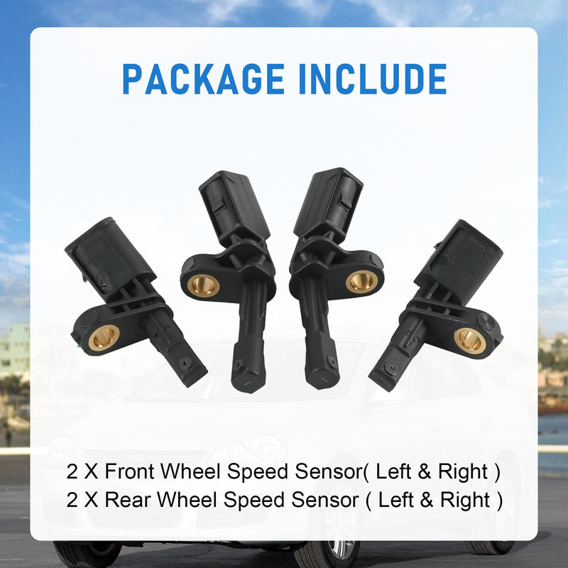 ABS Wheel Speed Sensor 4PCS Replacement for VW Jetta Golf Passat Beetle Bora Eos Rabbit 2005-2018, Replace ALS467 WHT003856 WHT003857