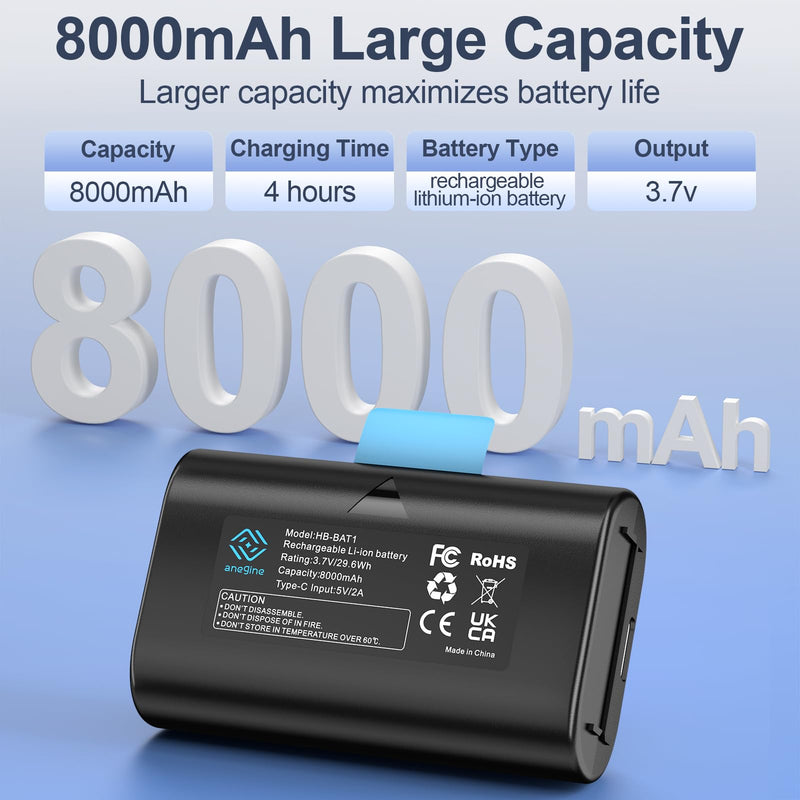 Extra Outdoor Camera Battery Pack 8000mAh with USB-C Charging Cable for SimpliSafe Wireless Outdoor Security Cameras (2-Pack) Pack of 2