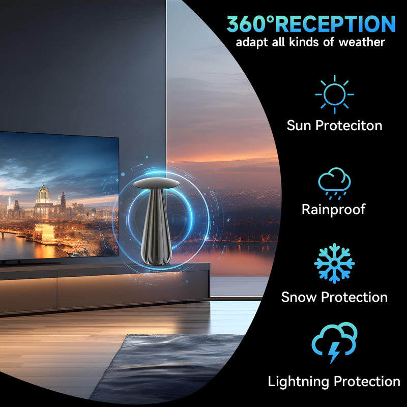 2026 Digital Antenna for Smart TV, HDTV Antenna for Local Channels with Signal Amplifier, Supports 4k 8k 1080p All TVs -38ft Coax Cable
