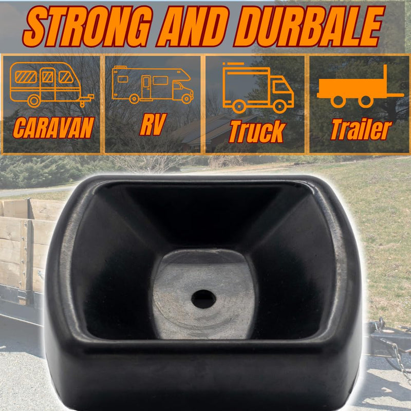 Jack Caster Wheel Dock for Caravans and Trailers - Heavy Duty Rubber Stabilizer Chock for 6 Inch Jockey Wheels Only