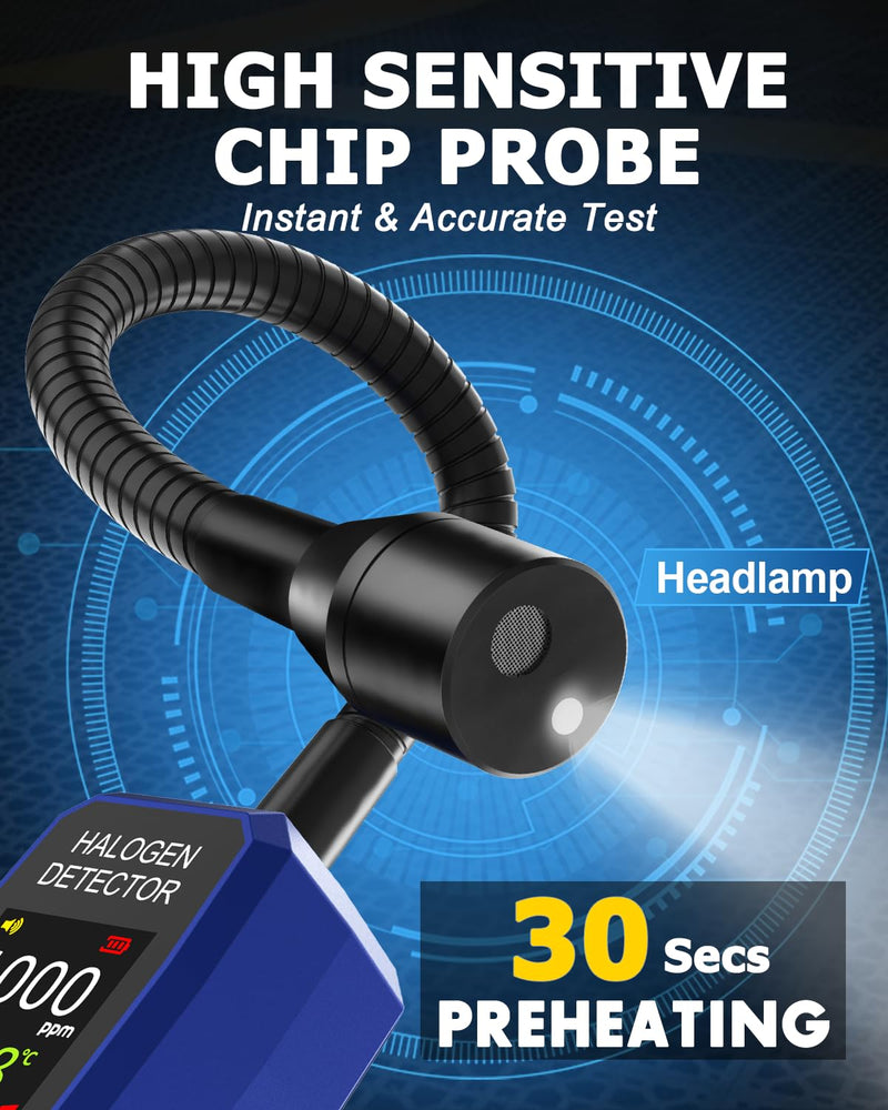 THIPKO HVAC Refrigerant Leak Detector, Freon Leak Sniffer for R134a R410A R22 R32 R1234yf, Halogen Gas Detector for Automotive AC Repair & Air Conditioning with LCD Display & Audio Alarm