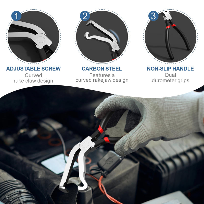 Electrical Disconnect Pliers 3-Pack Professional Set - Automotive Connector & Fuel Line Clip Remover Tools for Cars, Trucks Repair with Rapid Disconnector (Multi-Use Kit)