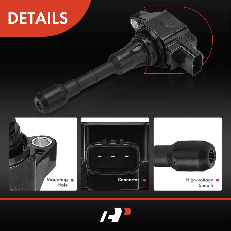 A-Premium Ignition Coil Compatible with Nissan & Infiniti Vehicles - 2.5L 3.5L - Altima 2007-2018, Pathfinder 2013-2019, Maxima Murano Quest 350Z EX35 FX35 G35 Q50 QX60 M35 G25