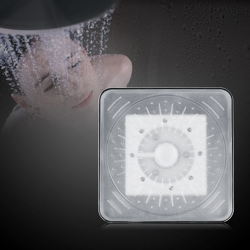 Rain Shower Head with 7 Colors LED Romantic Light, Water-driven Waterfall Showerhead Color Changing, Square Modern Adjustable Shower Heads for Water Bath Home Bathroom