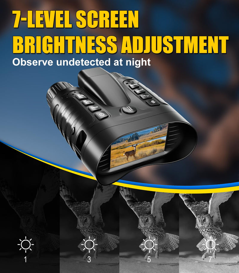 4K Night Vision Binoculars with 350m Rangefinder, 36MP Infrared Goggles for Adults, 500m Viewing in Total Darkness, 32G 4500mAh Battery & 8X Zoom for Hunting, Camping & Security