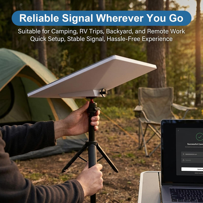 Starlink Mini Tripod Mount Kit , 360° Tilt & Height Adjustable Portable Starlink Mini Stand with Storage Bag and Aluminum Adapter, Heavy Duty Metal Satellites Holder for Outdoor Camping, RV Travel