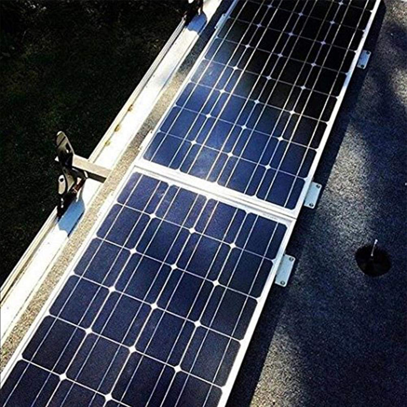 Renogy Solar Panel Mounting Z Brackets Lightweight Aluminum Corrosion-Free Construction for RVs, Trailers, Boats, Yachts, Wall and Other Off Gird Roof Installation, one set of 4 Units,Gray 1 Set Z Bracket