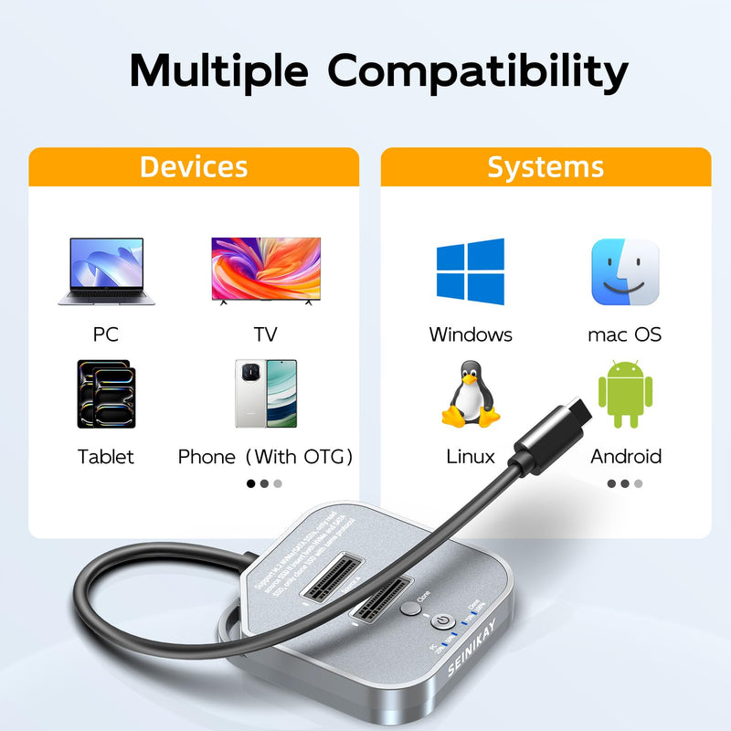 20Gbps M.2 NVMe/SATA Cloner, NVMe Cloner Duplicator with, Dual NVMe Enclosure, Design for 22110 2280 2260 Size