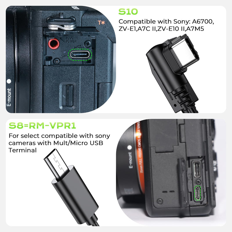 Rechargeable Camera Remote Shutter Release for Sony - Hanpusen Wireless & Wired Remote Control for Sony A7 V, A7C II, A7 III, A7 IV, ZV-E10, A6400, A9 III, A1, A7R V, A6700, ZV-E1, FX3, FX30,RX100 VII