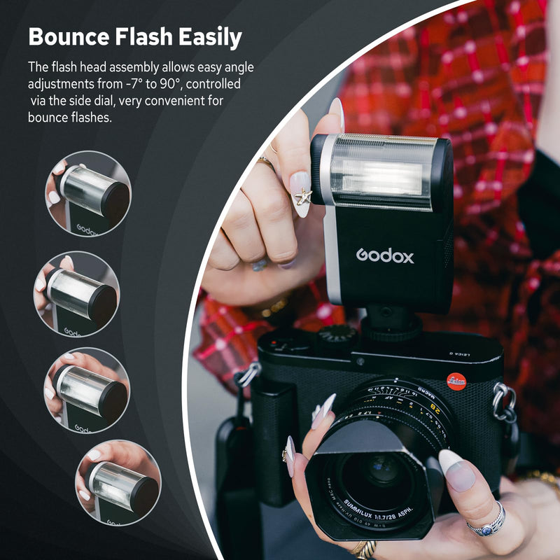 Godox iA32 Mini Camera Flash | Automatic Flash GN 15, 8 Power Levels/2.5sRecycle/490 Flash Times/Auto/Manual Modes, for Sony Canon Nikon Fuji Olympus Camera