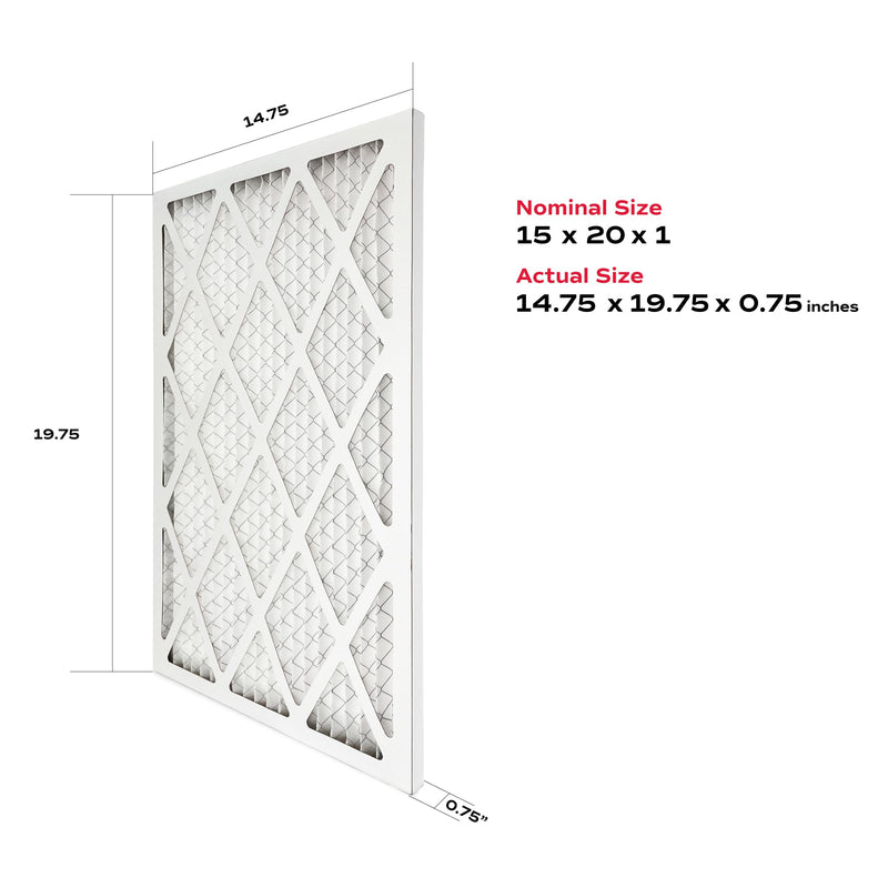 True Blue 15x20x1 MERV 11 Allergen Air Filter (4-Pack) | Electrostatic Pleated HVAC Furnace Air Filter | Replacement Filter for Home Use | Made in USA 15" x 20" x 1"