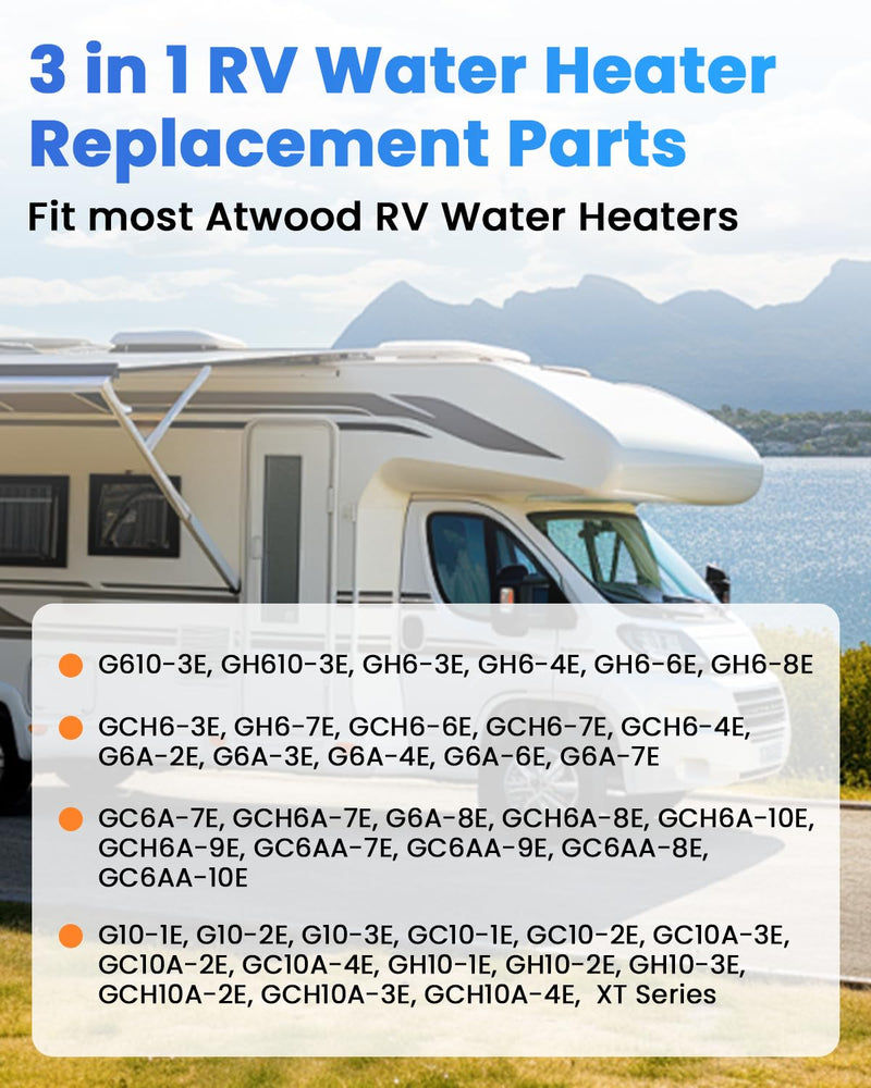 2025 HOT- RV Water Heater Part Fit Atwood RV Water Heater GC6AA-10E GC10A-4E include 91365 Control Circuit Board Parts,91447 Thermal Cut Off & Thermostat Kit,93868 Initer Electrode By AMI PARTS