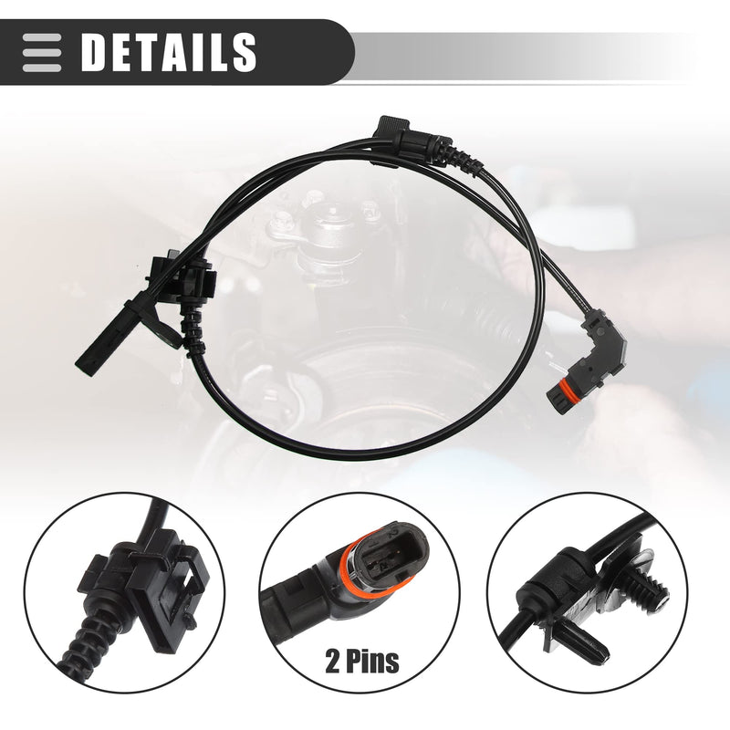 Motoforti Front Rear Left Right ABS Sensor, Wheel Speed Sensor, for Dodge Charger 2006-2010, Plastic, No.4779247AC, Black, 4pcs