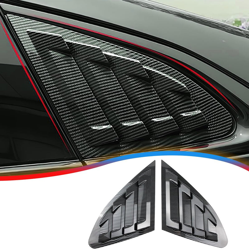 for Chevrolet Malibu 2016-2024 2PCS Print Rear Side Window Louvers Air Vent Scoop Shades Cover Blinds Trim - ABS Carbon Fiber Sport Upgrade Trims Interior Accessories (2PCS) sporty style