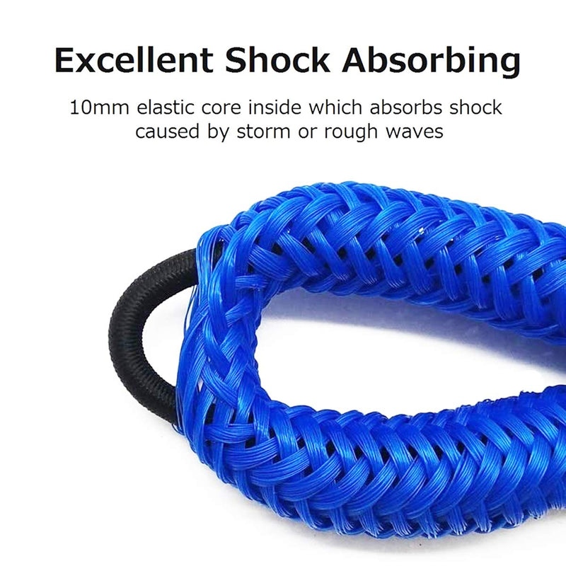 Bungee Dock Lines Boat Dock Line Stretchable Mooring Rope Dock Ties Bungee Cords for Boat Blue 2 Pack 4 Feet Royal Blue