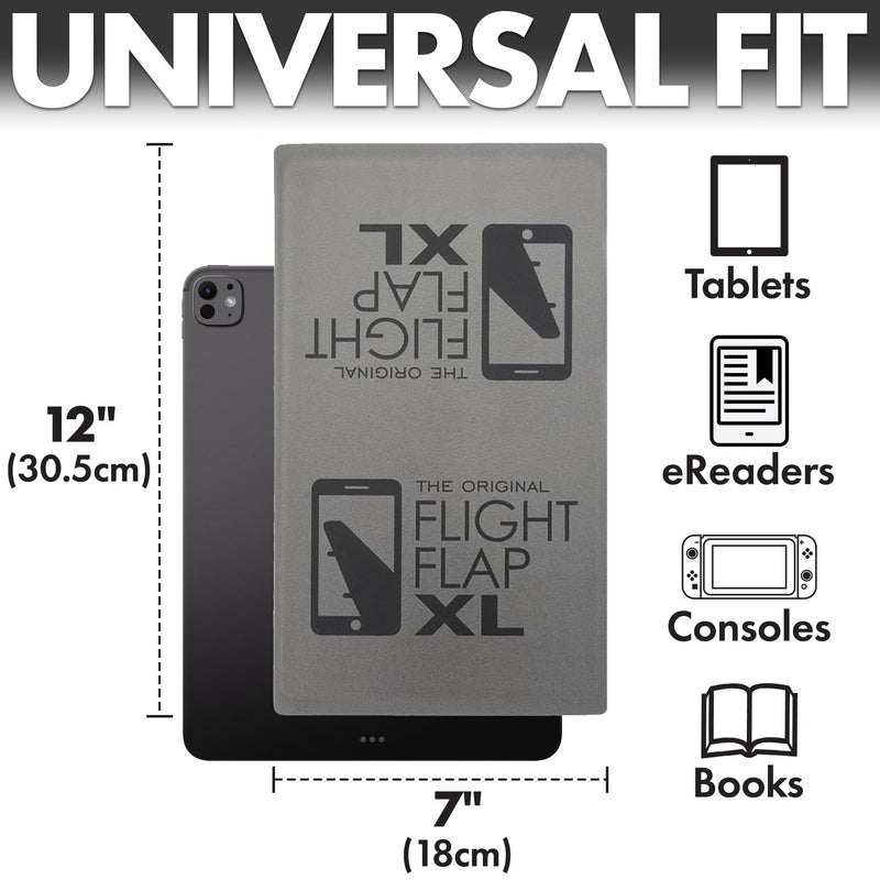 Airplane Tablet Holder, Flexible Cell Phone and Tablet Holder Extra Large 12x7”, Folding Cellphone Stand for Desk, Kindle, Bed, Airplane Gadgets Long Travel Essentials (Gray) Gray
