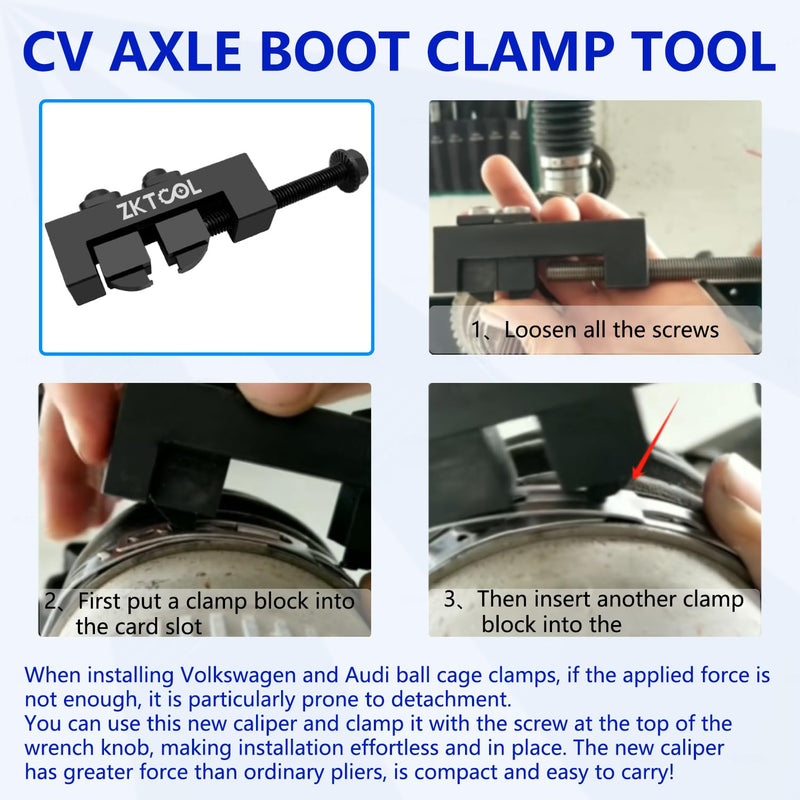 ZKTOOL CV axle Boot clamp Tool Compatible with Toyota/Lexus etc,CV Boot Clamp Pliers,Drive Shaft Clamping Tool,Widely Used Hose Clamp Tool,CV Joint Axle Boot Clamp Tool,09521-24010… Standard