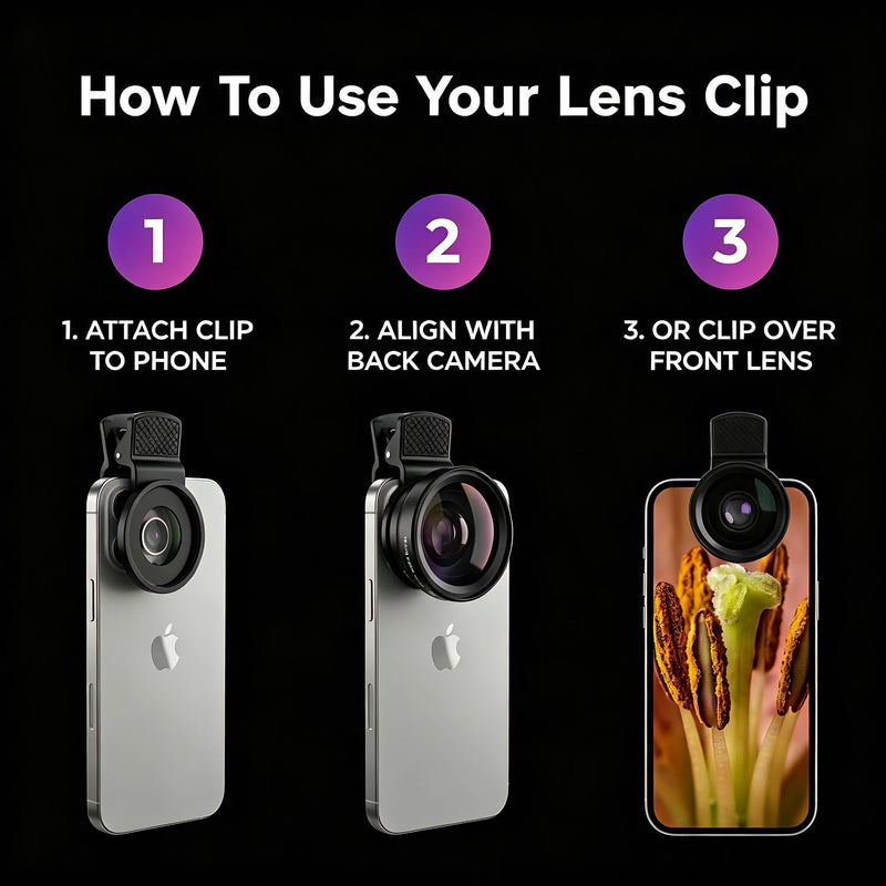 Phone Camera Lens Kit, 0.45X Super Wide Angle Lens + 15X Macro Lens 2 in 1 Professional Lens Attachment for Phone 17/16/15/14/13 Rose Gold