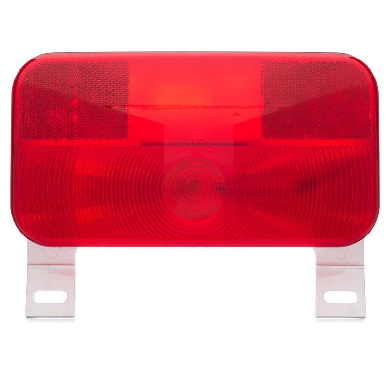 Lumitronics Red Surface Mount Light, License Bracket and License Light, Stop/Turn/Tail for RV, Trailer, Camper, 5th Wheel, Motorhome (White) With License Bracket & Light White