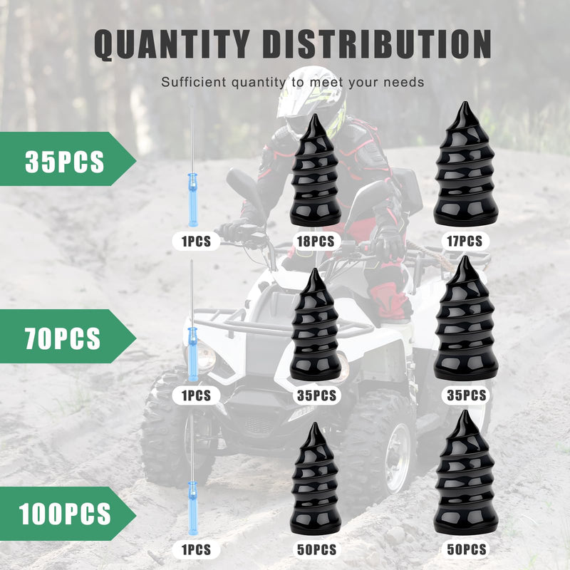 35 Pcs Tire Repair Rubber Nail Self Tapping Tire Repair Screws Kit for Trucks Motorcycles Cars and Other Vacuum Tire Vehicles 35