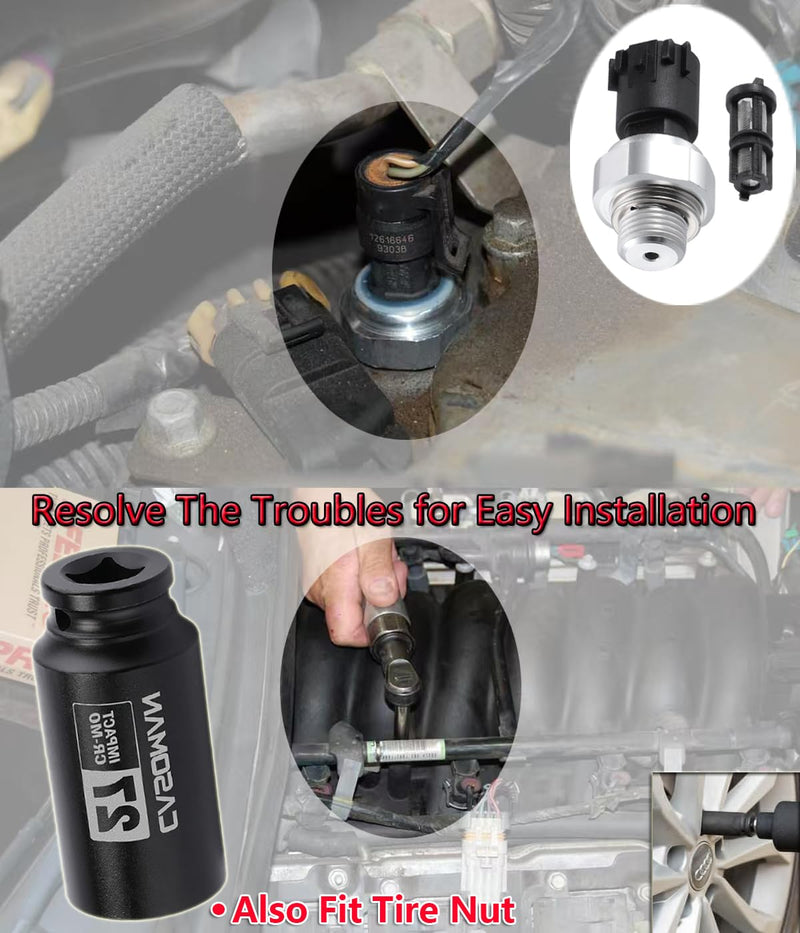 12673134 Oil Pressure Sensor for Chevy Silverado 1500 2500 3500,Express,Corvette,Suburban Avalanche Impala Tahoe, for GMC Sierra,Savana,Yukon,Envoy 2009-2020