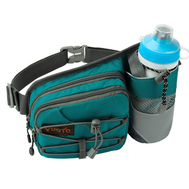 Waist Pack with Water Bottle Holder for Running Walking Hiking Fanny Pack Hydration Belt Green