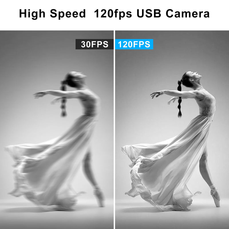 640fps USB Camera Ultra High Speed Monochrome Global Shutter, 120fps/210fps/420fps Webcam,2.8-12mm 4X Manual Zoom Lens, Plug&Play for Raspberry Pi Laptop Industrial Motion Capture Golf Swing 2.8-12mm 4X Manual Zoom Lens