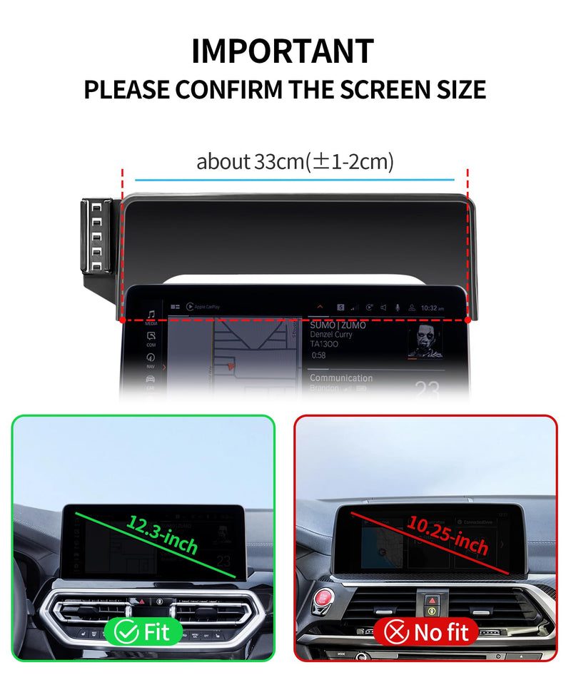 15W Wireless Charger Car Phone Holder for BMW X3 2022-2024, X4 2022-2025 | 12.3" Screen Magsafe Accessories Fast Charging Magnetic Cell Phone Holder Clip Compatible with iPhone Android, 3D Fit Bracket 12.3-inch for 2022-2024 X3/ 2022-2025 X4