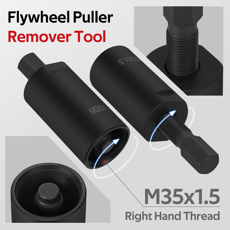 JAVIK Flywheel Puller Remover Tool M35x1.5 for Yamaha Big Bear Grizzly Kodiak Raptor Rhino Warrior Wolverine Viking Bruin Moto-4 Suzuki LT250E LT300E DR250 DR350 SP250 Ninja 250R EX250F Eliminator