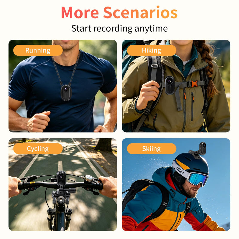 2K Mini Body Camera with 0.85" Screen,Thumb Size Small POV Camera with WiFi,Tiny Wearable Action Camera Magnetic Camcorder for Vlogging Work Cycling Motorcycle Pet Travel
